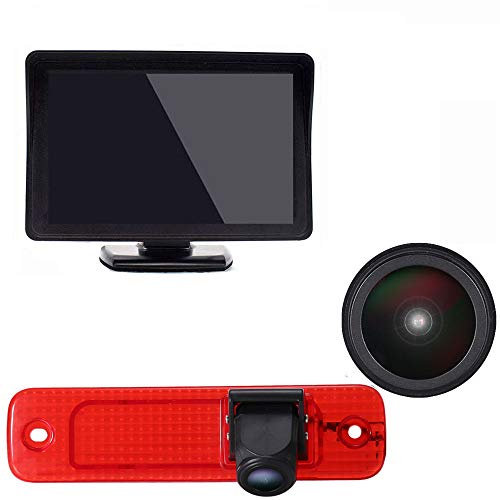 Auto Nachtsicht Rückfahrsystem im 3. Bremslicht Rückfahrkamera + 4.5 Zoll TFT LCD Monitor für Ford Transit Hecktür Transporter Van 3/Ford Transit MK7 Tourneo/Furgon MK4