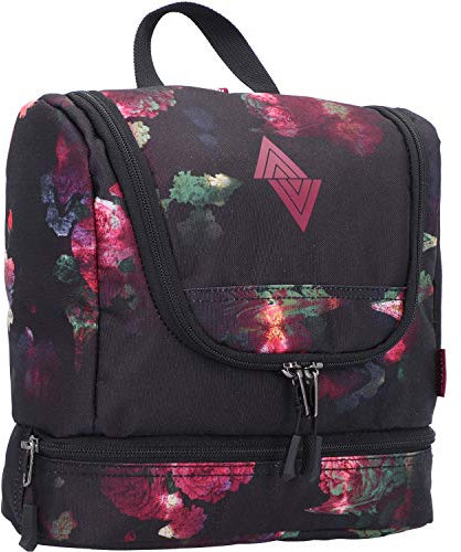 Travel Kit stylische Reisewaschtasche mit extra Bodenfach Kulturbeutel zum Aufhängen Kosmetiktasche mit vielen Staufächern für Reisen und Campen Toiletry Bag, 25x24x11 cm