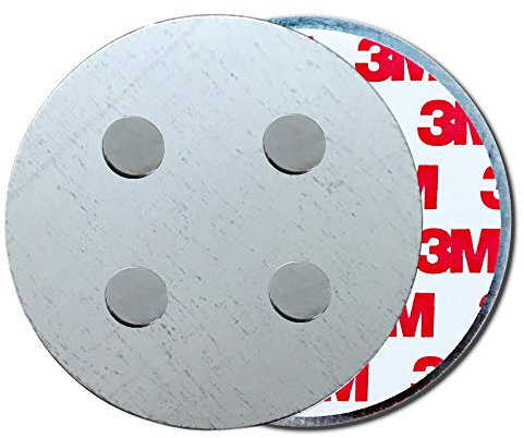 HaftPlus - Magnethalterung für Rauchmelder | Extra mit 4-Fach Magneten & 3M Klebekraft | Schnell & sicher ohne Bohren | 1x Rauchmelder-Magnethalter Ø 70mm