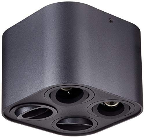 Trio Leuchten Deckenleuchte Cookie 612900432, Metall Schwarz matt, exkl. 4x GU10