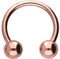 PIERCINGLINE Titan Hufeisenring Piercing Ring Ohr Nase Septum Lippe Intim Roségoldfarben 1,2 x 10 mm