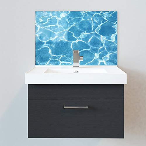 Bathroom Splashbacks - Sink Splashbacks - by Premier Range - Sunlight in Water in 45cm Wide x 40cm High with Glue