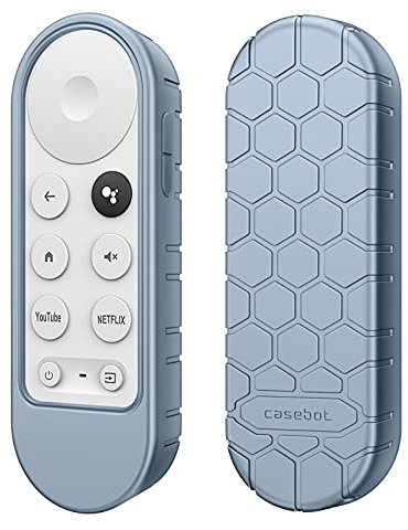 Fintie Protective Case for Chromecast with Google TV 2020 Voice Remote - CaseBot Lightweight (Anti-Slip) Shockproof Silicone Cover for 2020 Chromecast Voice Remote Controlle, Cloudy Blue