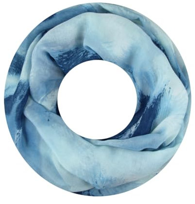 Majea Damen Loop Schal Schlauchschal Halstuch (880021) (blau 1)