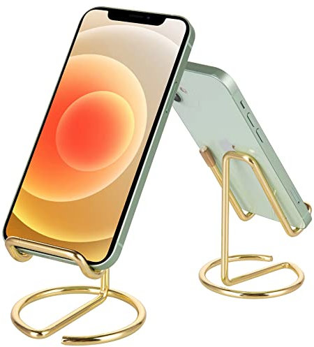 ROPOSY Soporte para teléfono Celular para Escritorio, Bonito Soporte de Metal Dorado para teléfono Celular, Accesorios de Escritorio, Compatible con Todos los teléfonos móviles, iPhone, Switch, iPad