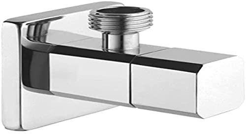 Roca A525167900 Llave Corte 1/2-3/8, Aqua Square, Válvula Cerámica, Cromo, Blanco