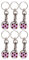 Craft 4 You Pack of 6 x Shopping Trolley Token UK Keyring £1 Coin Shape Pound Tokens Key Ring for Supermarkets Locker Gym (6 x Pink Hearts)