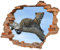 WCB Wandtattoo - Wanddurchbruch mit Aussicht auf Leopardenbaby 90 x 74 cm - Wandaufkleber