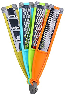4Pcs Hand Held Graters Set, Citrus Lemon Zester Cheese Grater Stainless Steel Multi-Purpose Vegetables Grater for Lemon, Chocolate, Butter, Garlic, Ginger, Fruit