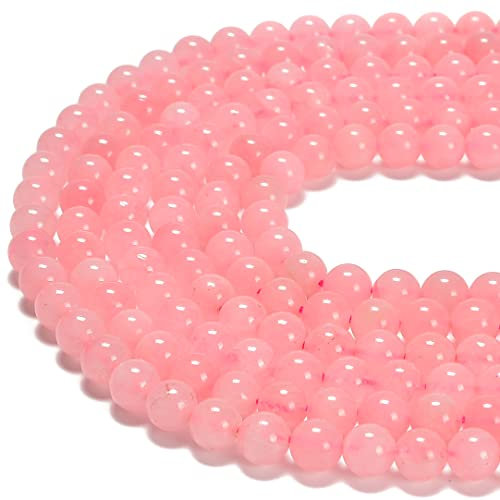 jodaying 6mm Rose Quartz Smooth Round Natural Gematone Loose Beads for Jewelry Making DIY Findings 1 Strand 15