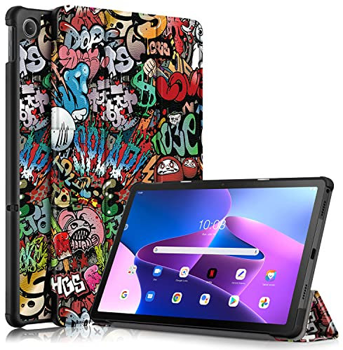 TOPCASE Funda para Lenovo Tab M10 Plus 3rd Gen 10,6 pulgadas 2022 TB125/TB128, ultrafina, con función de apagado automático/función atril para Lenovo M10 Plus (3ª generación) 10.6, graffiti