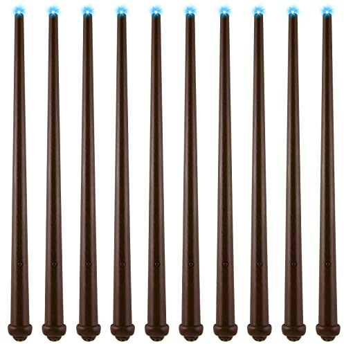 MIAHART 10 Pcs Magic Light up Wands Illuminating Wizard Wands Sound Toy Witch Wands for Halloween Cosplay Masquerade Party Costume Accessory