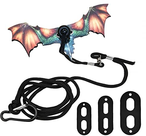 Bearded Dragon Lizard Leash Harness, Adjustable Leather Removable Lizards Harness Leash w/3 Size Lizard Wing Nylon Rope Lead for Bearded Dragon Reptiles