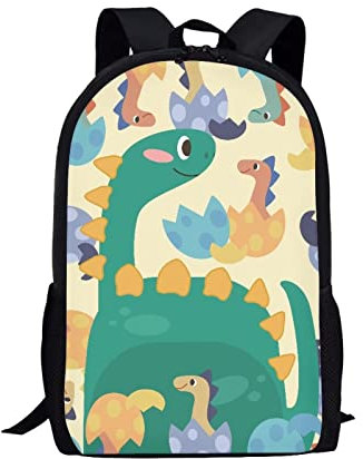 Belidome Kinder-Schulrucksack mit seitlichen Netztaschen, große Büchertasche, Tagesrucksack, Schulterrucksack, Dinosaurier 2, Einheitsgröße