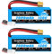 Yowoo 2 Pack 3S Lipo Battery 11.1V 2600mAh 130C with XT60 Connector RC Graphene Batteries for E flite Valiant Parkzone E4F Wildcat Great Planes E-Cub RC Car Boat Truck Heli Airplane