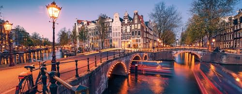 Ravensburger Puzzle 12000446 - Abend in Amsterdam - 1000 Teile Puzzle für Erwachsene und Kinder ab 14 Jahren, Stadt-Puzzle Amsterdam