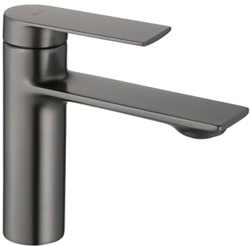 Rea Waschtischarmatur STORM TITANIUM LOW Wasserhahn Bad Badarmatur aus Messing Armatur für Waschbecken Badezimmer Mischbatterie Waschbecken Einhebel (Titan)