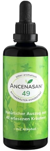 ANCENASAN Premium Bittertropfen 49 (100ml) - Natürliche Kräutermischung aus 49 erlesenen Bitterkräutern - Mit praktischem Pipettenverschluss - Vegan & Made in Germany