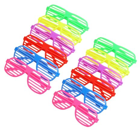 Colcolo 12 Stück Shutter Shade-Brillen, Valentinstag-Brillen für Kinder, Kinder, Teenager, Brillen für Requisiten, Partys, Quadrat