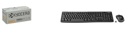 Kyocera TK-5240Y Toner Gelb, Original Tonerkartusche 1T02R7ANL0 & Logitech MK270 Kabelloses Set mit Tastatur und Maus für Windows