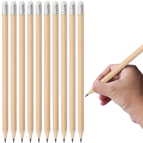MEGYAD 100 Stück HB-Holzbleistift-Set mit Radiergummi: 19cm Bleistift mit Radiergummi, für Künstler, Kinder, Erwachsene, Zeichnungen, Skizzieren