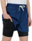 LAUSONS Jungen Shorts 2 in 1 Laufshorts Kurze Hose Kinder Sporthose Kurz Schnelltrocknend Trainingsshorts mit Taschen Dunkelblau DE: 146-152 (Herstellergröße 150)