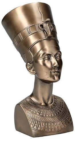 Ägyptische Königin Nofretete Büste, 18.5 cm Höhe, Jugendstil-Inspiration, Edle Figur