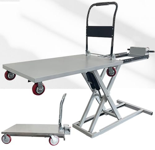 SNBGRYE Elektrohydraulischer Hubwagen, Klappbarer Scherenhubwagen (Hebt Und Senkt Sich Mit Der HöHe des Lkws), 80 cm Plattformhub / 300 Kg Last, 48 V 10 Ah Stromversorgung, Mit 4 RäDern