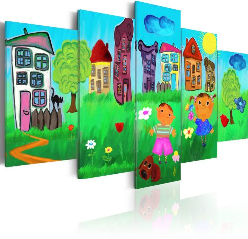 B&D XXL - Peinture acrylique 100x50 cm - Effet texturé ou coup de pinceau - Décoration avec finition faite à la main - Salon chambre - Finition artisanale - Enfants 0104-3