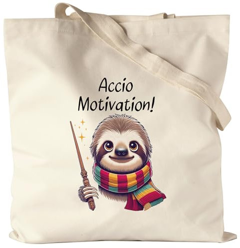 Hey!Print Accio Motivation Faultier Jutebeutel - Lustiges Büro Geschenk