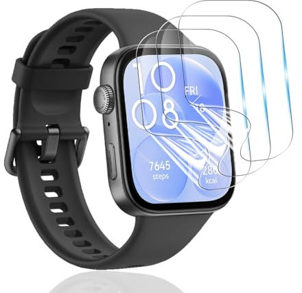 Bekiikoo Protector Huawei Watch Fit 3 [3 Piezas], TPU flexible de protección completa, HD Antiarañazos, cobertura completa, libre de burbujas Protector de Pantalla por Huawei Watch Fit 3