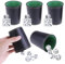JurciCat 5 Würfelbecher Leder Set Inkl 5 Würfelbecher Leder und 25 Würfeln kniffelbecher Leder Knobelbecher Für Reisespiele Erwachsene
