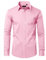 DEMEANOR Dress Shirts for Men Long Sleeve Mens Dress Shirts Cotton Regular Non Iron Formal Shirts for Men Dress Shirt Pink