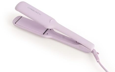 CREATE/CERAMIC STYLER MAX/Plancha de pelo lavanda con revestimiento cerámico/Placas XL, 5 temperaturas, cable griatorio 360º, función de alisado y rizado, 68W