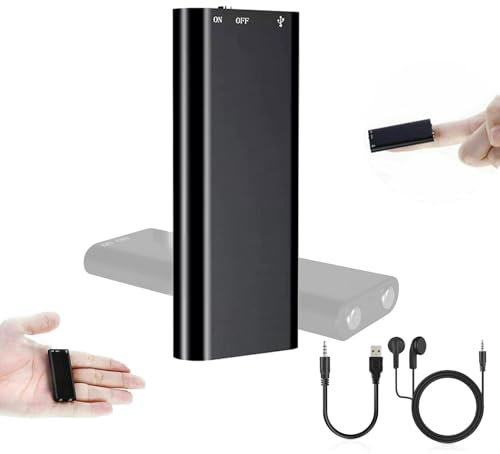 PZCC Mini Voice Recorder, 16GB Voice Activated, Ultra-Small with MP3 Player & USB. Ideal for Speech, Lectures, Meetings - 1Pcs