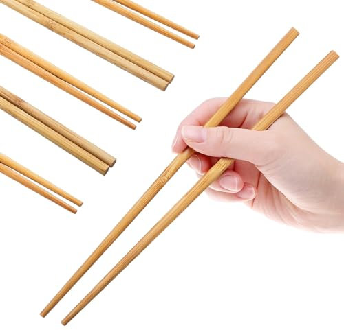 Bacchette per Sushi in Bambù Naturale 5 Paia | Riutilizzabili ed Ecologiche – Design Giapponese Tradizionale – Posate Orientali Senza Vernici per Sushi, Ramen, Noodles – Art. 74192