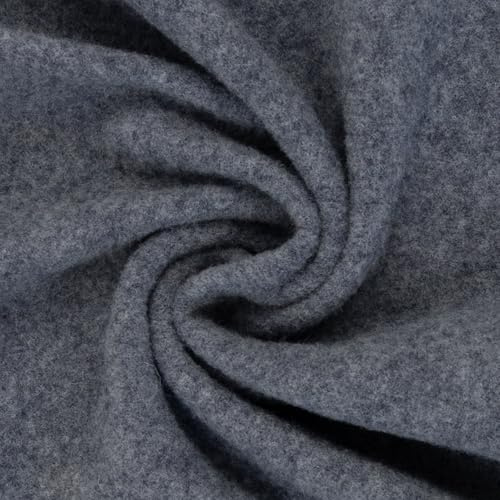 Weicher Wollflece NENA | 100% Wolle (Schurwolle) | Meterware | ab 50x140cm (grau meliert)