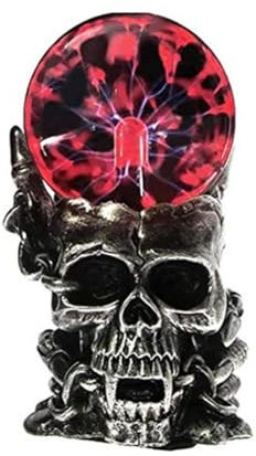 JHzood Skeleton magic plasma ball, magic plasma touch sensor, classic novelty retro fun crystal ball, children's science toys, Christmas, Halloween (skull)