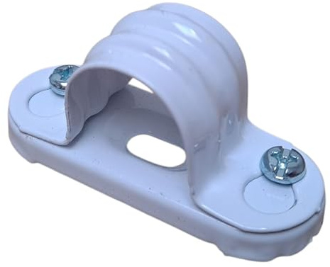 Abstandshalter aus Stahl, 25 mm, für PVC-Rohr, Weiß, 5 Stück