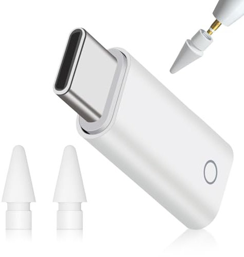 Adapter und Spitzen für Apple Pencil 1 auf USB-C, Ladeadapter für iPencil 1. Generation, Kompatibel mit iPad 10. Generation, Plug & Play, Kompakt und Robus, Keine Bluetooth-Unterstützung