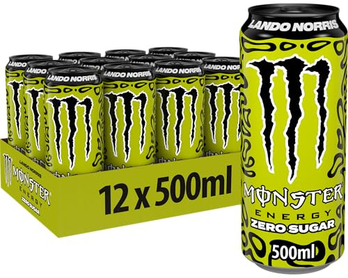 Monster Energy Lando Norris, Energy Drink, Einweg Dose, 12 x 500 ml | Koffeinhaltiger Energy-Drink mit futuristischem Melonen-Yuzu-Geschmack, full Flavour, zero Zucker, zero Kalorien