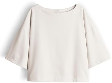 OPUS Damen Kurzarmshirt | Boxy Jerseyshirt aus Viskose Mix Natural Glaze, 36