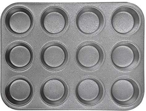 Banchetto Granito teglia per Muffin, Carbon, Grigio, 27.5 x 39.5 x 3.2 cm