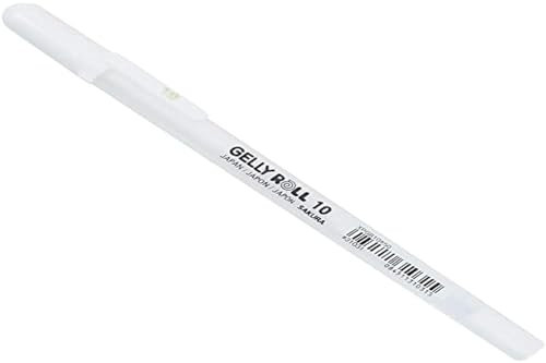 SAKURA Gelly Roll Basic Weiß Gel Pen 10-1,0 mm Bold Nib - Deckweiße Tinte für dunkle Papiere - Ideal für Hand Lettering, Party Crafts, Mixed Media - konstanter Tintenfluss