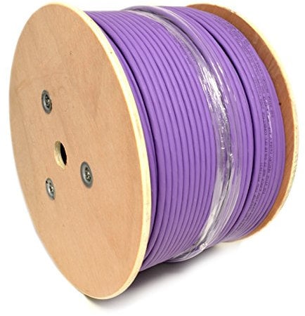 kenable Cat6A S/FTP COPPER Low Smoke LSZH 10 Gigabit Network Cable Reel 100m Purple