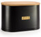 EHC Extra Large Bread Bin with Lid, Black Breadbox for Bread Storage, 8L, 19.5 (D) x 34 (W) x 20.5 (H) cm