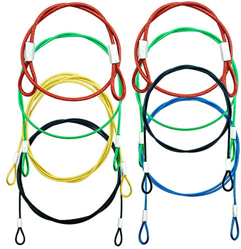 CKANDAY 8 Pack Safety Stainless Steel Tethers, Colorful Coated Lanyards Compatible with All GoPro Hero Series and Other Camera Devices
