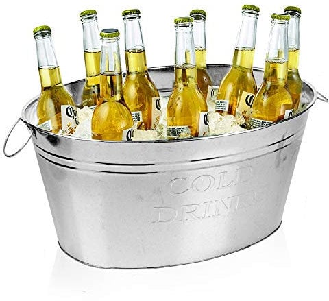 Seau à vin, champagne, bière, cocktail, boissons glacées, refroidisseur en métal froid, bar, baignoire, fête