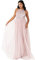 Maya Deluxe Maya Frosted Embellished Halter Neck Pink Maxi Dress Vestito per Damigella d?Onore, Rosa Satinato, 36 Donna