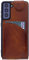 Burkley Leder Flip Case für Samsung Galaxy S21 Handyhülle Handytasche mit 360° Schutz und Kartenfach (Sattelbraun)